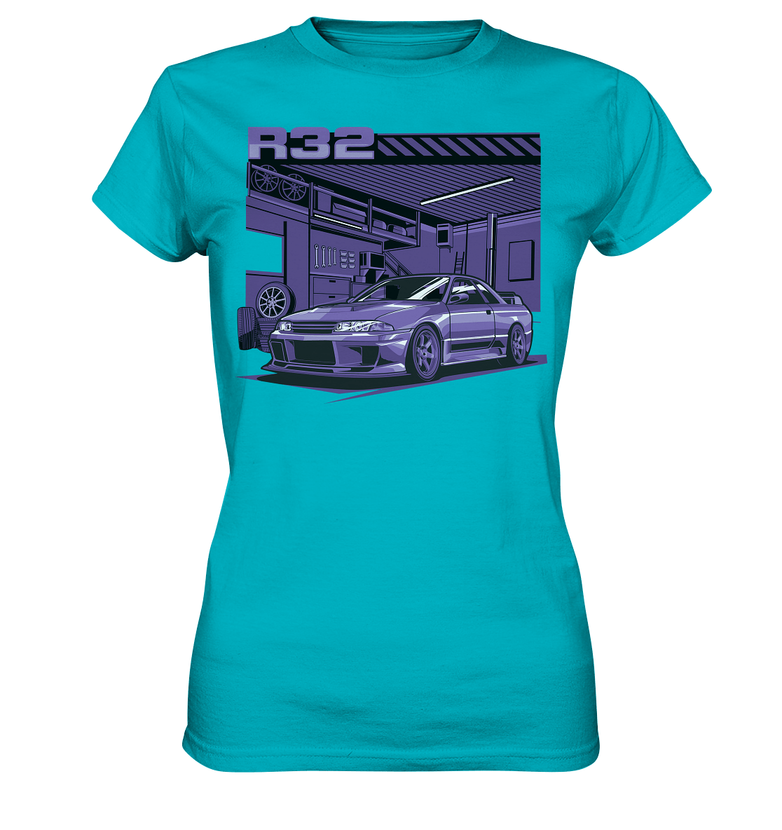 Nissan Skyline R32 Garage - Ladies Premium Shirt - MotoMerch.de