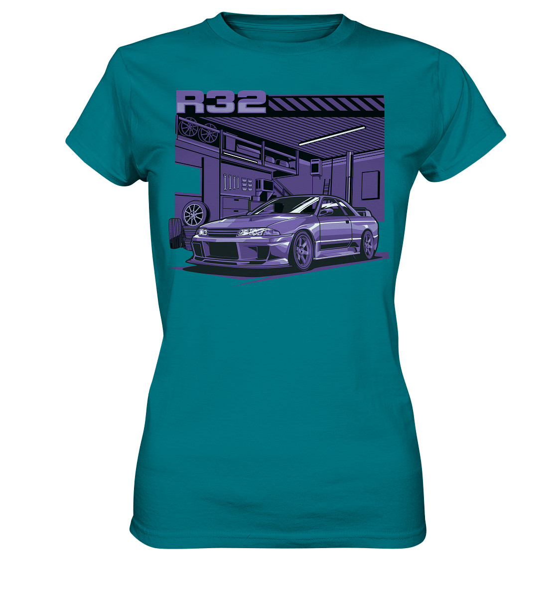 Nissan Skyline R32 Garage - Ladies Premium Shirt - MotoMerch.de
