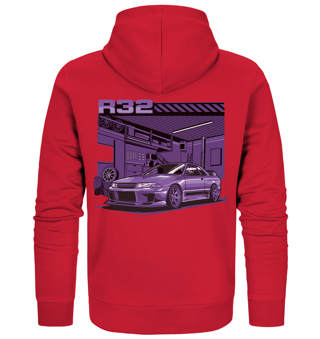 Nissan Skyline R32 Garage - Organic Zipper - MotoMerch.de