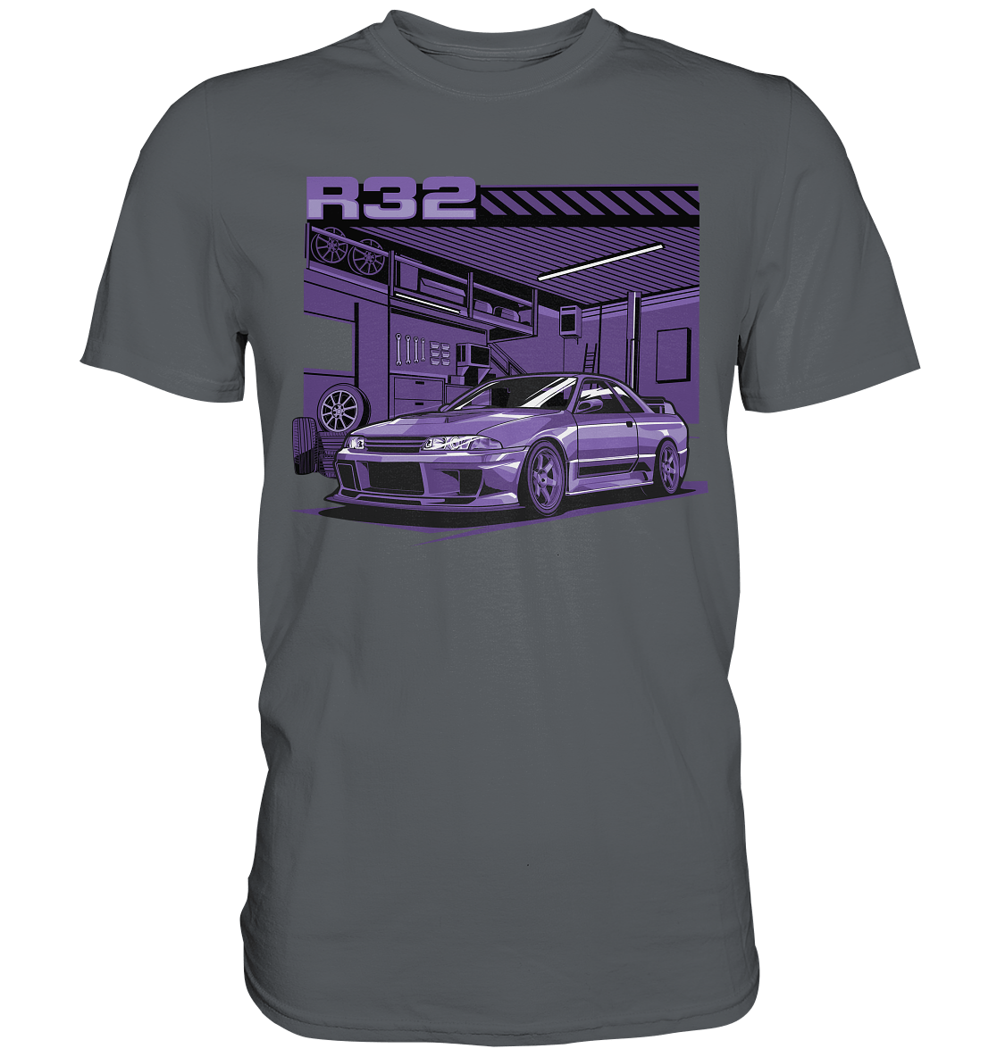 Nissan Skyline R32 Garage - Premium Shirt - MotoMerch.de