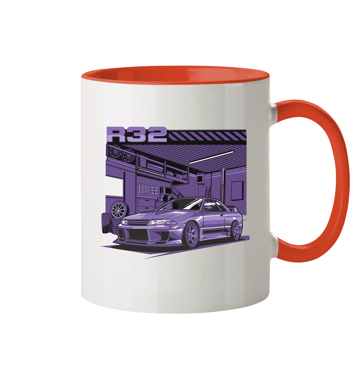 Nissan Skyline R32 Garage - Tasse zweifarbig - MotoMerch.de