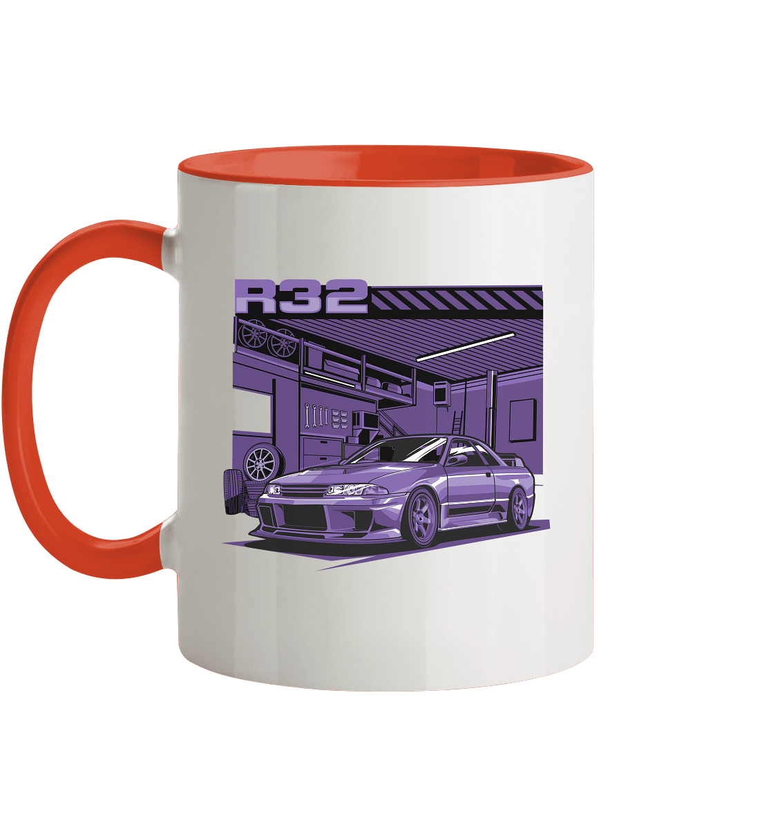 Nissan Skyline R32 Garage - Tasse zweifarbig - MotoMerch.de