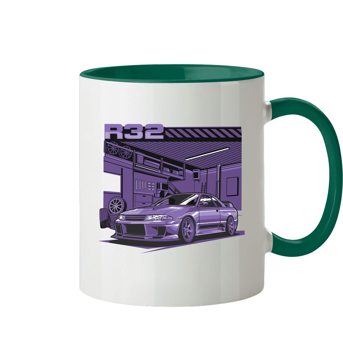 Nissan Skyline R32 Garage - Tasse zweifarbig - MotoMerch.de