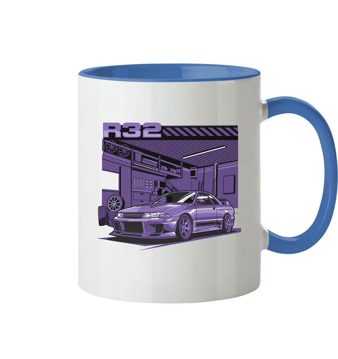 Nissan Skyline R32 Garage - Tasse zweifarbig - MotoMerch.de