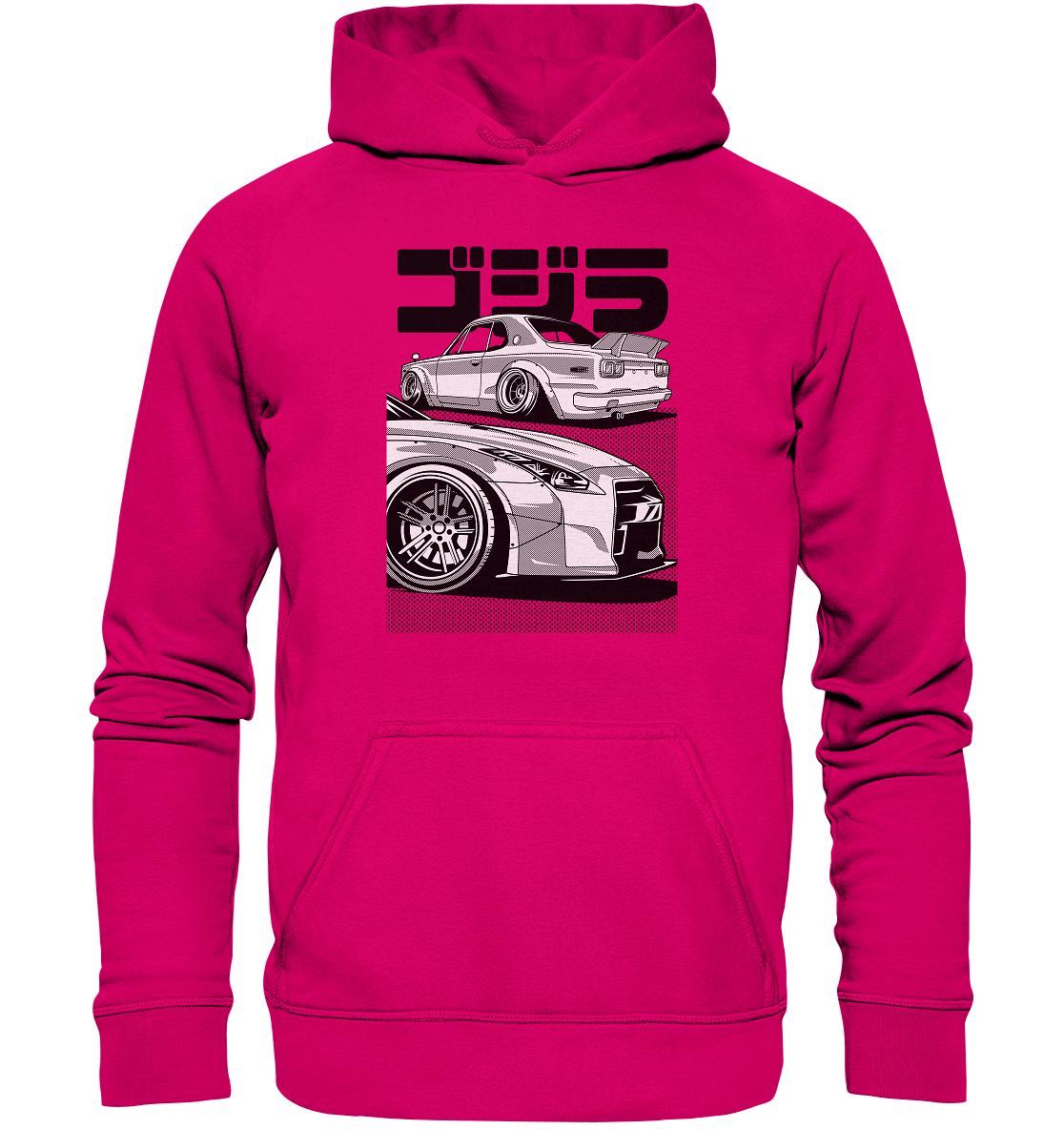 R35 GT-R vs. KPGC10 Skyline - Basic Unisex Hoodie - MotoMerch.de