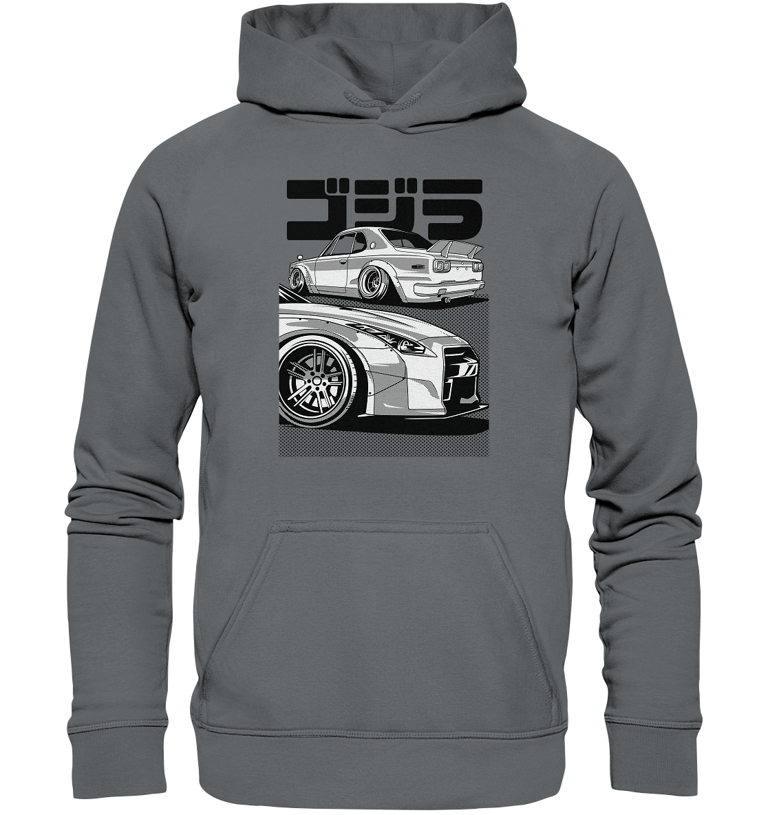 R35 GT-R vs. KPGC10 Skyline - Basic Unisex Hoodie - MotoMerch.de