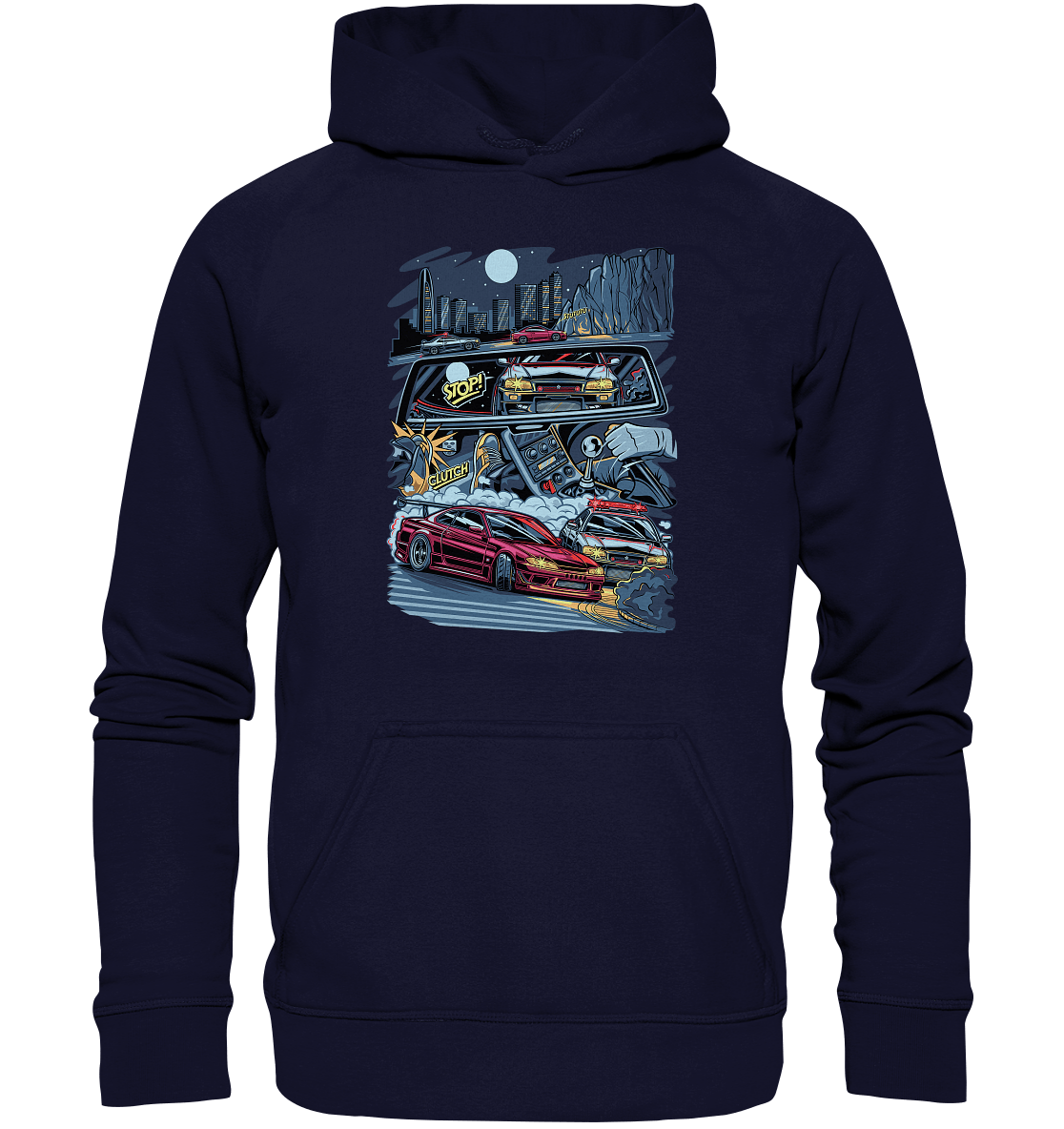 S15 vs R34 Touge Clash - Basic Unisex Hoodie XL - MotoMerch.de