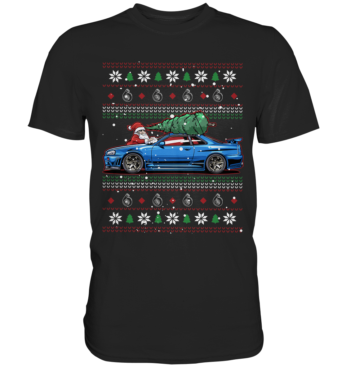 Santa´s Schlitten - Skyline R34 - Premium Shirt - MotoMerch.de