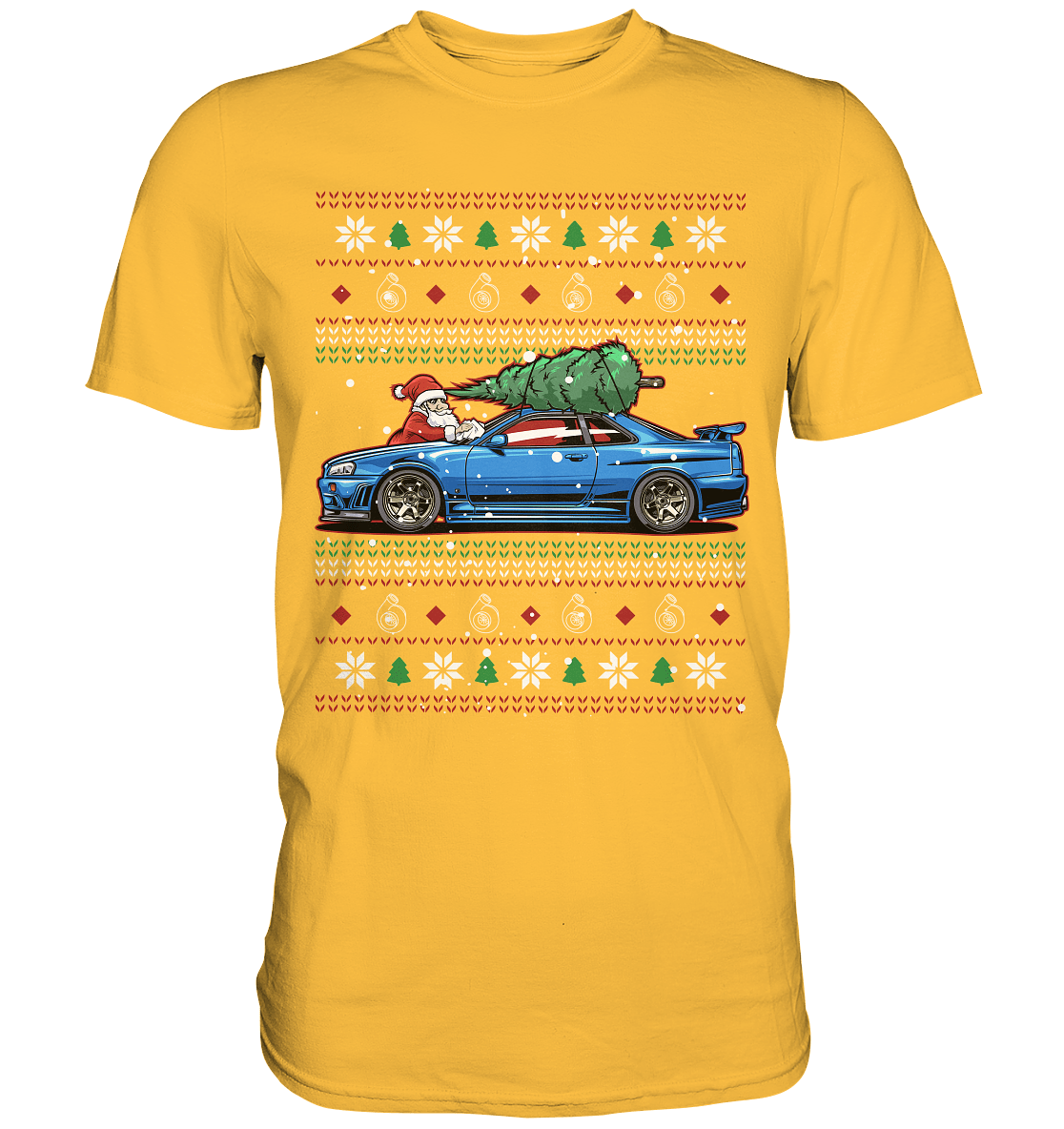 Santa´s Schlitten - Skyline R34 - Premium Shirt - MotoMerch.de