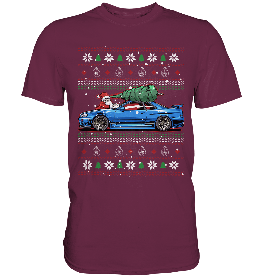 Santa´s Schlitten - Skyline R34 - Premium Shirt - MotoMerch.de