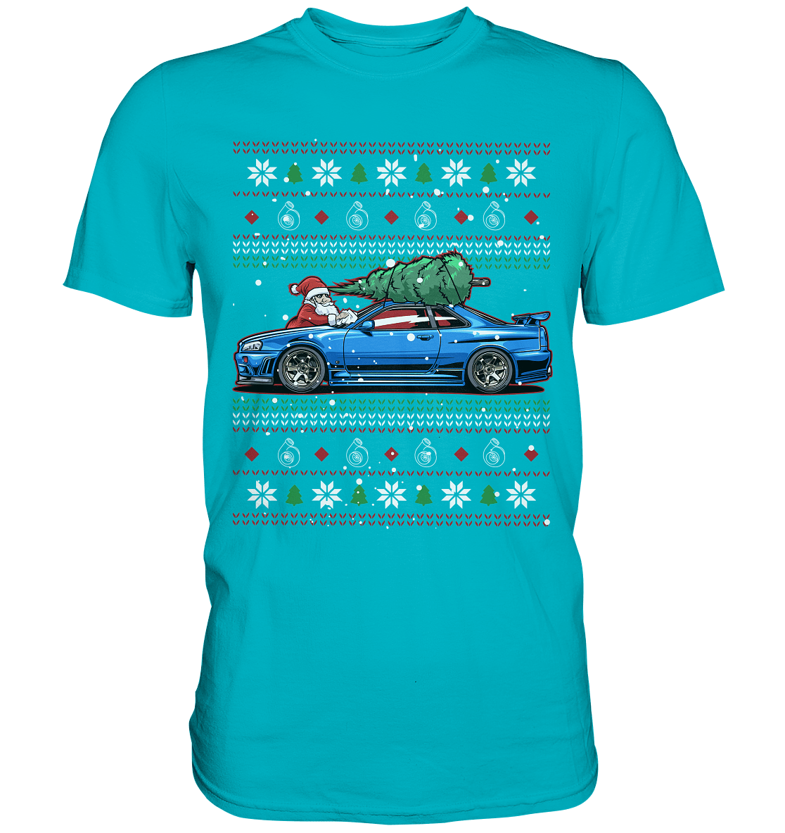 Santa´s Schlitten - Skyline R34 - Premium Shirt - MotoMerch.de