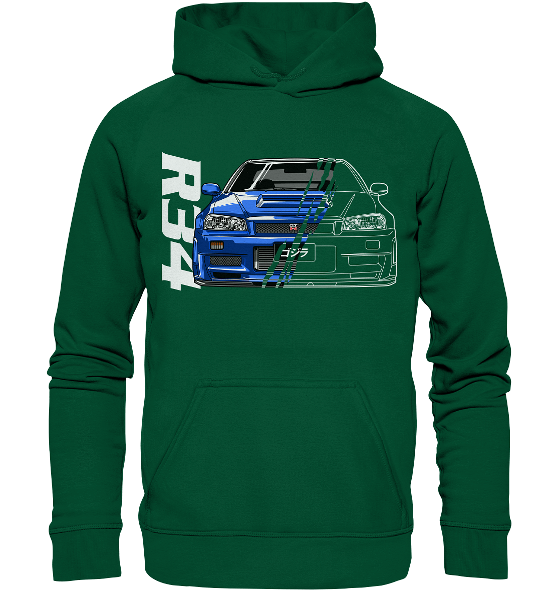 Skyline R34 GT-R Half-Cut - Basic Unisex Hoodie - MotoMerch.de