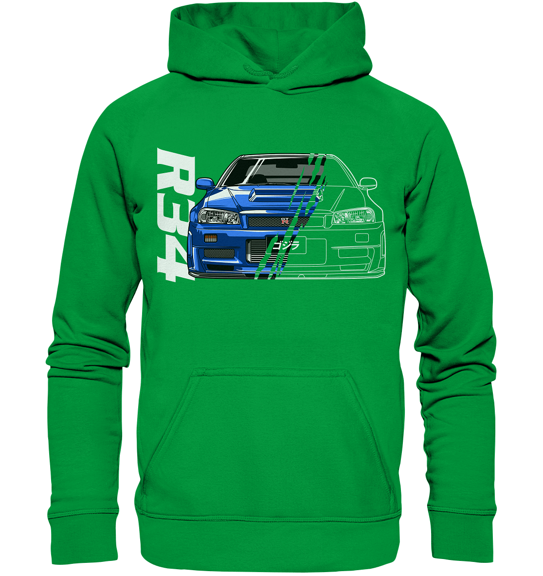 Skyline R34 GT-R Half-Cut - Basic Unisex Hoodie - MotoMerch.de