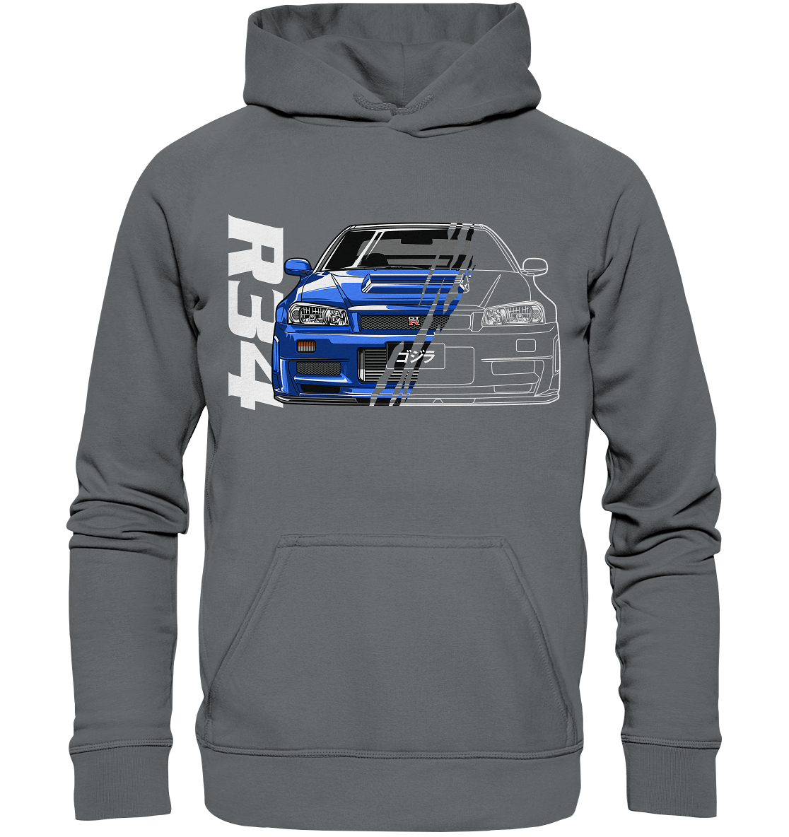 Skyline R34 GT-R Half-Cut - Basic Unisex Hoodie - MotoMerch.de