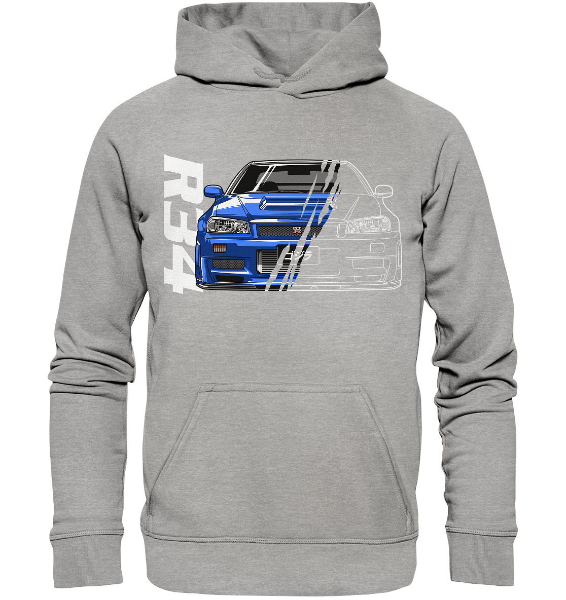 Skyline R34 GT-R Half-Cut - Basic Unisex Hoodie - MotoMerch.de