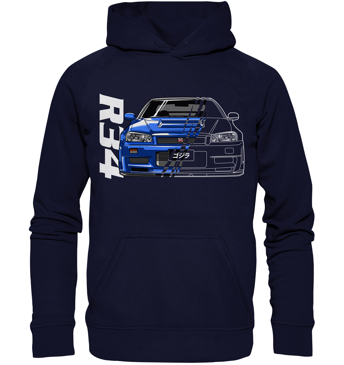 Skyline R34 GT-R Half-Cut - Basic Unisex Hoodie - MotoMerch.de