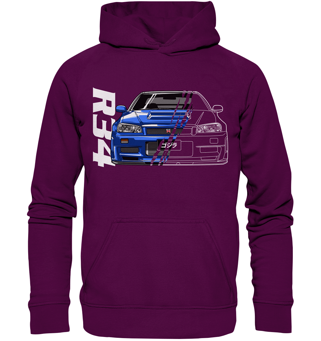 Skyline R34 GT-R Half-Cut - Basic Unisex Hoodie - MotoMerch.de