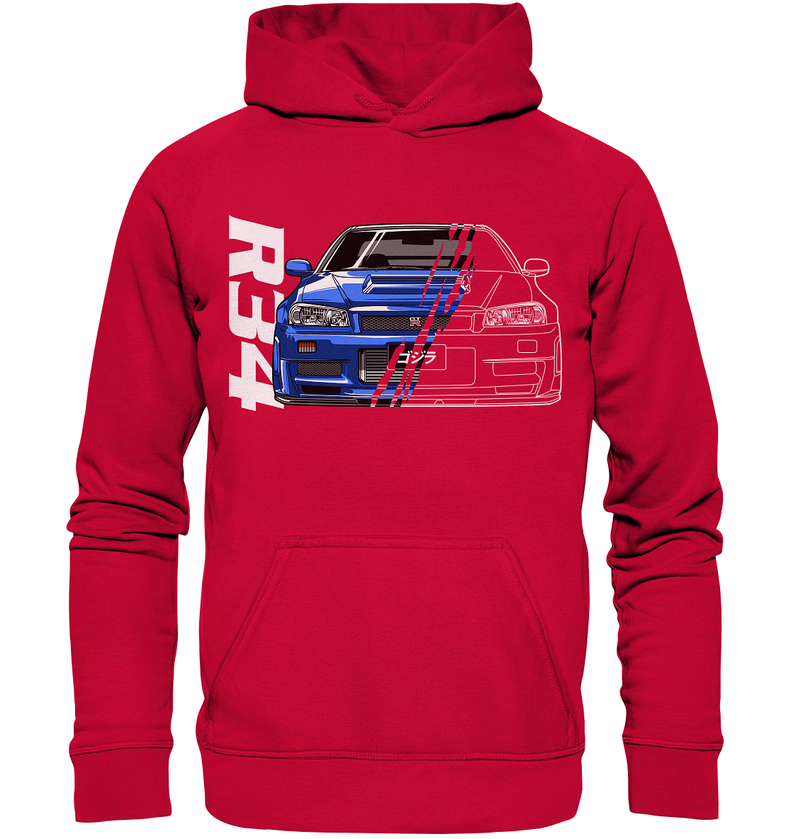 Skyline R34 GT-R Half-Cut - Basic Unisex Hoodie - MotoMerch.de