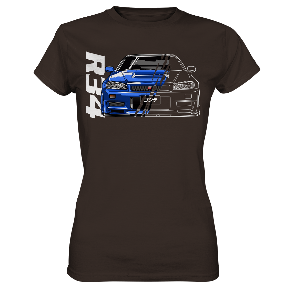 Skyline R34 GT-R Half-Cut - Ladies Premium Shirt - MotoMerch.de