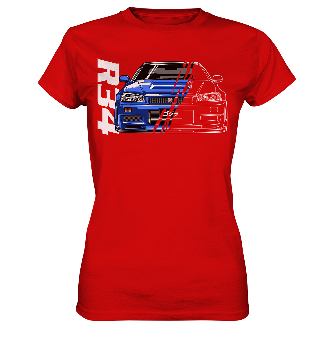 Skyline R34 GT-R Half-Cut - Ladies Premium Shirt - MotoMerch.de