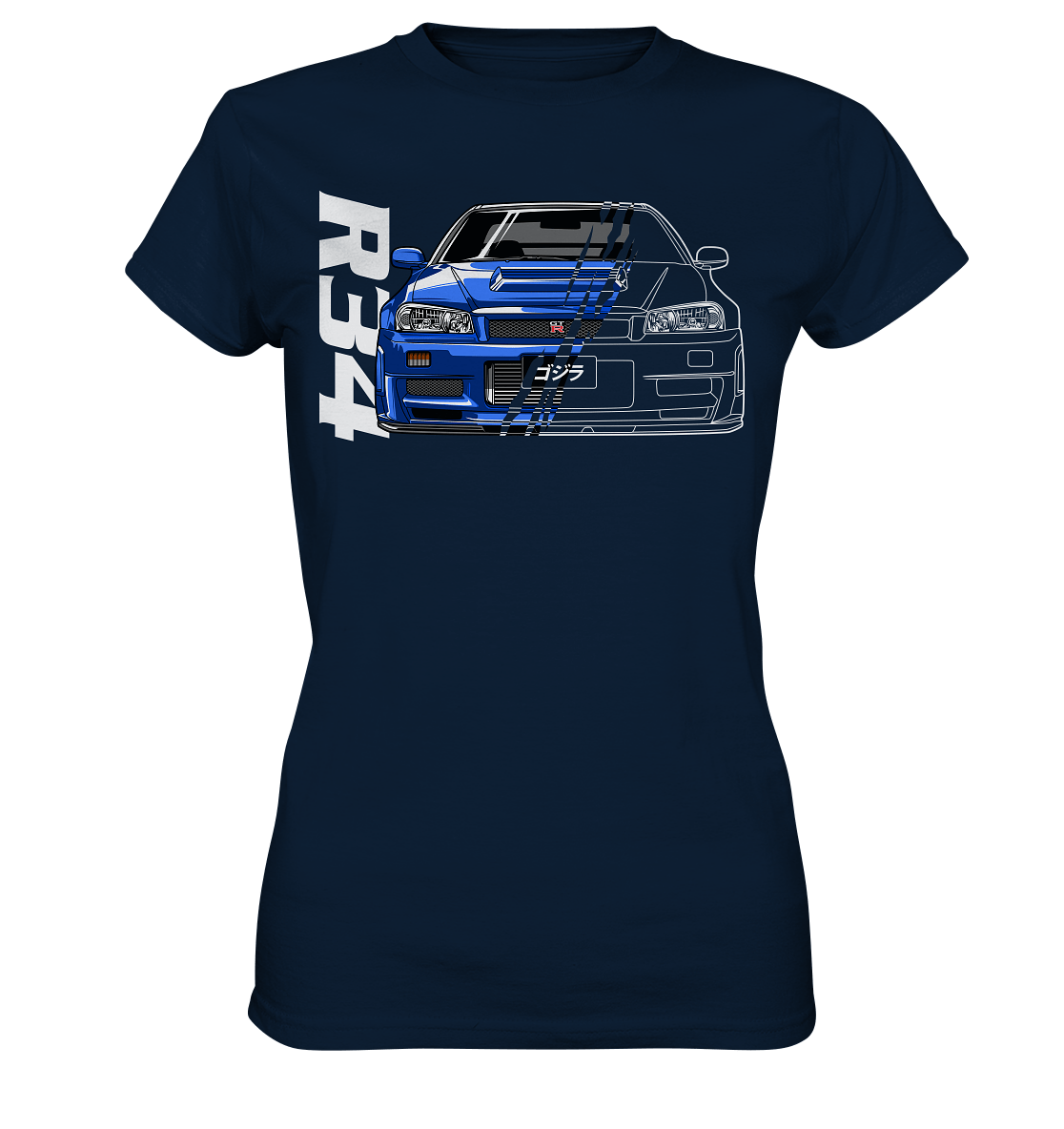 Skyline R34 GT-R Half-Cut - Ladies Premium Shirt - MotoMerch.de