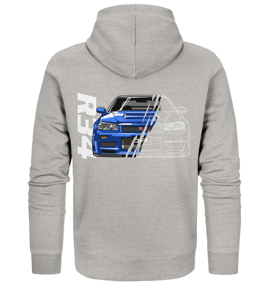 Skyline R34 GT-R Half-Cut - Organic Zipper - MotoMerch.de