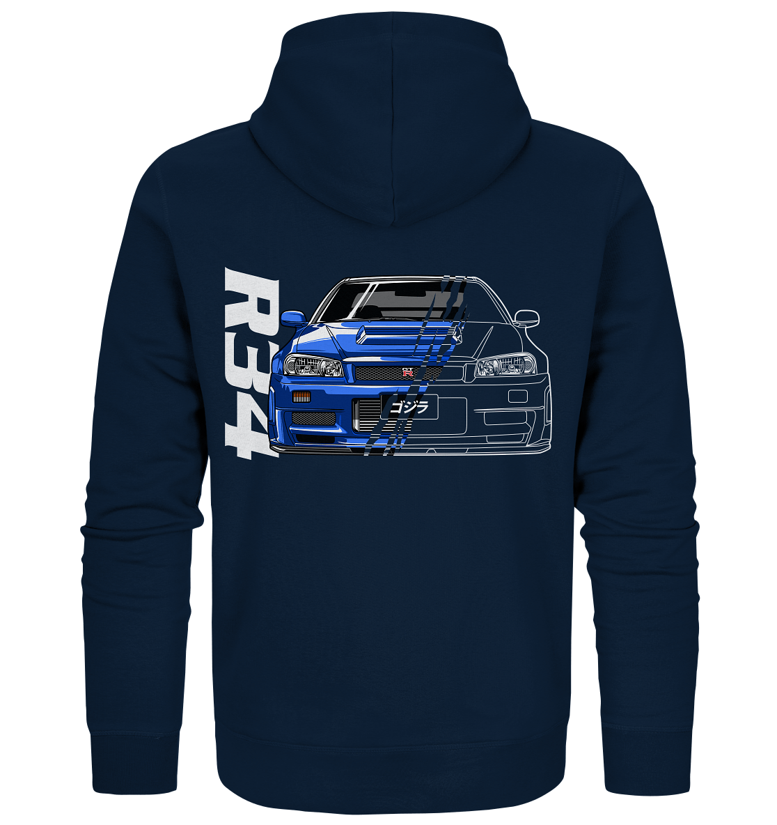 Skyline R34 GT-R Half-Cut - Organic Zipper - MotoMerch.de