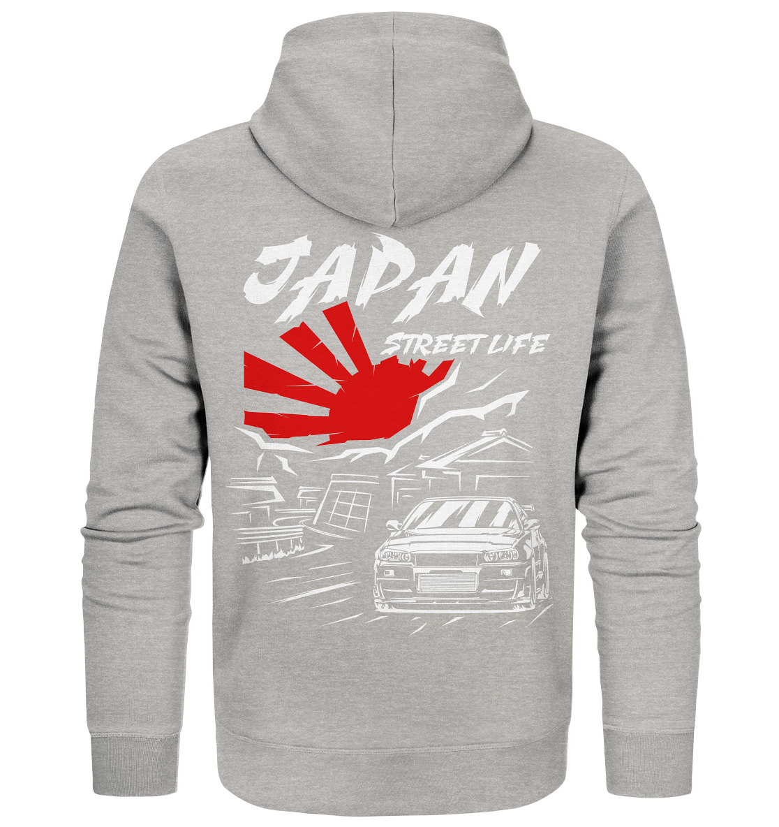 Skyline R34 - Japan Street Life - Organic Zipper - MotoMerch.de