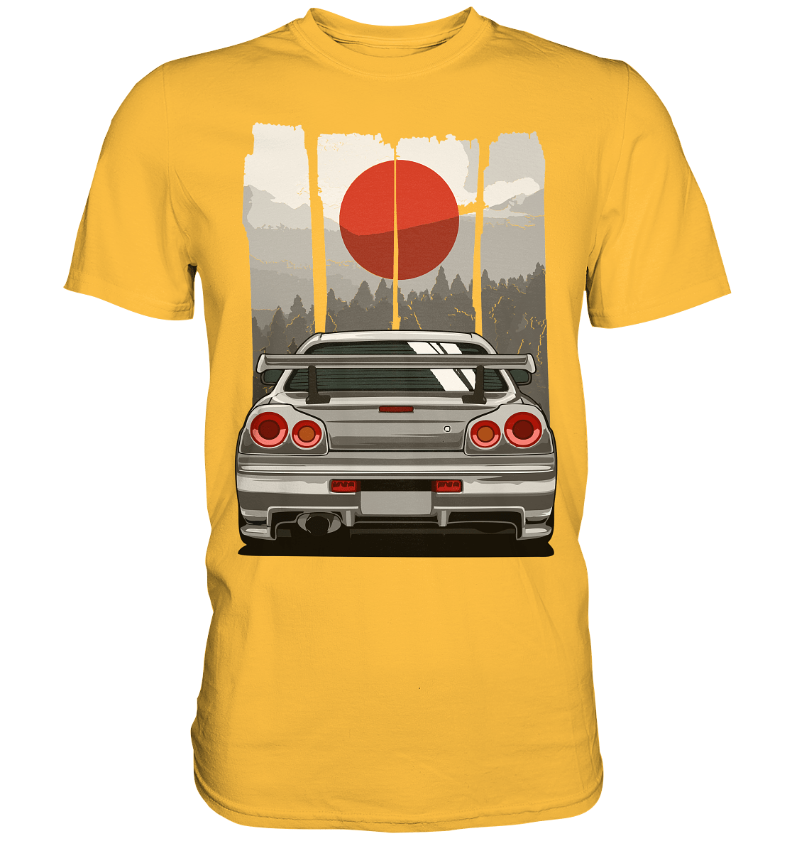 Skyline R34 JDM Sun - Premium Shirt - MotoMerch.de