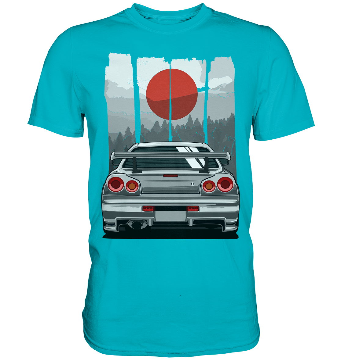 Skyline R34 JDM Sun - Premium Shirt - MotoMerch.de