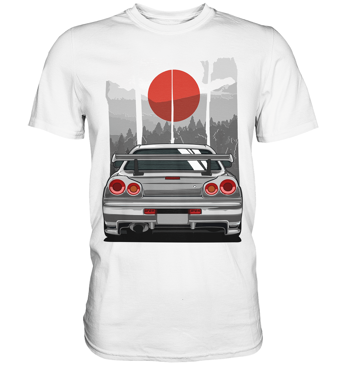 Skyline R34 JDM Sun - Premium Shirt - MotoMerch.de