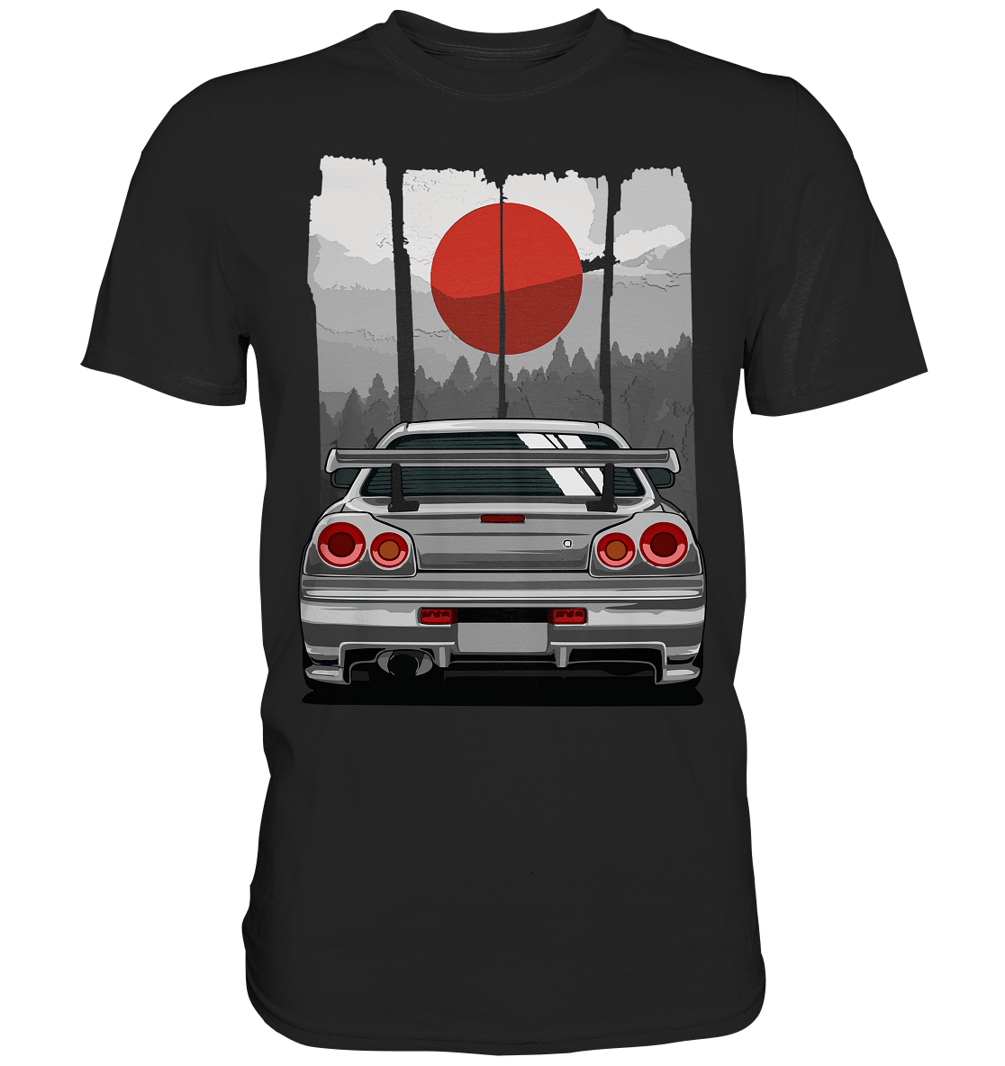 Skyline R34 JDM Sun - Premium Shirt - MotoMerch.de