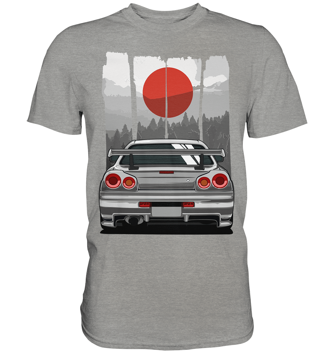 Skyline R34 JDM Sun - Premium Shirt - MotoMerch.de