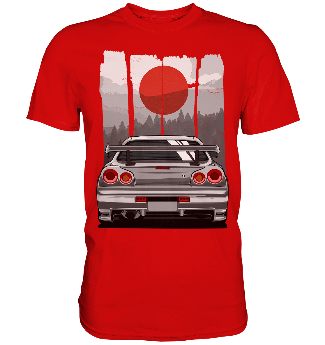 Skyline R34 JDM Sun - Premium Shirt - MotoMerch.de