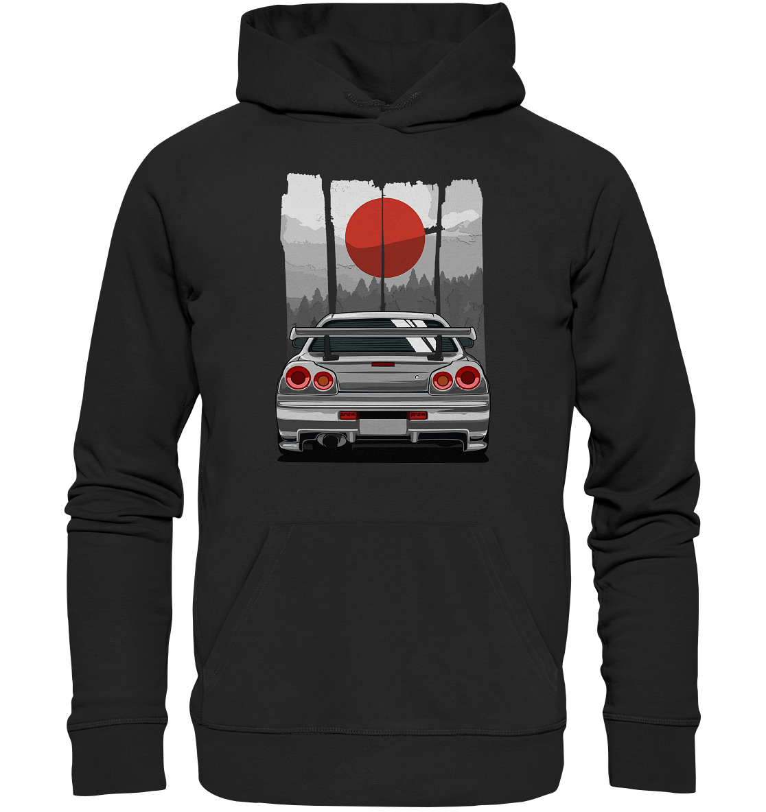 Skyline R34 JDM Sun - Premium Unisex Hoodie - MotoMerch.de