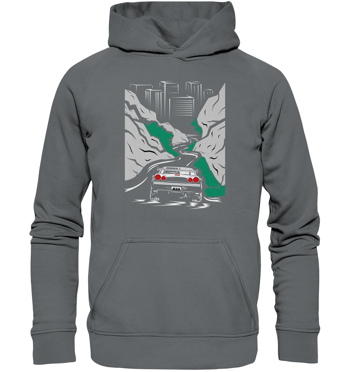 Skyline R34 Mountain Run - Basic Unisex Hoodie - MotoMerch.de