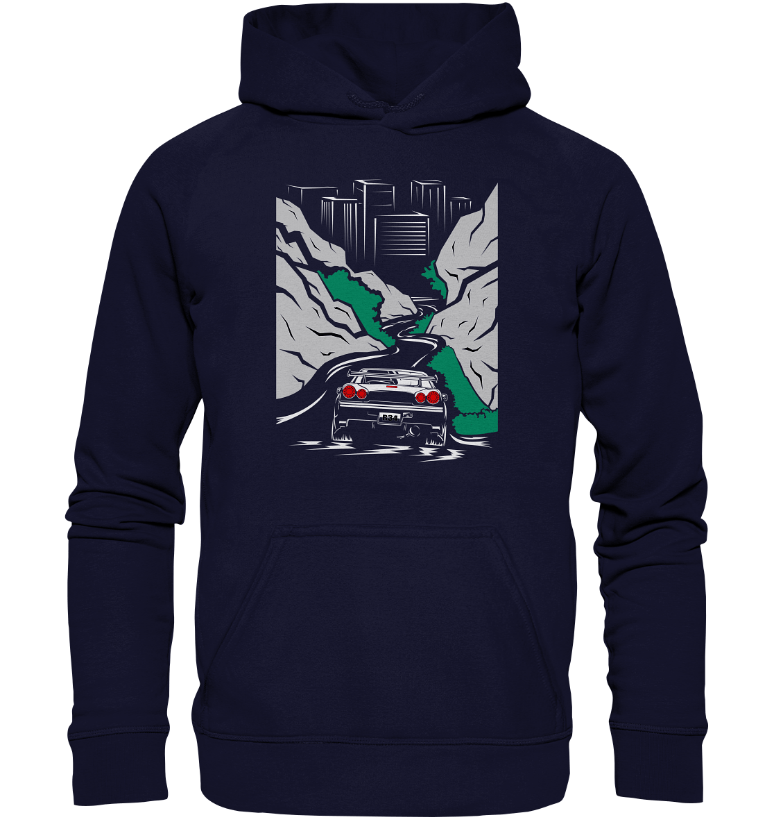 Skyline R34 Mountain Run - Basic Unisex Hoodie - MotoMerch.de