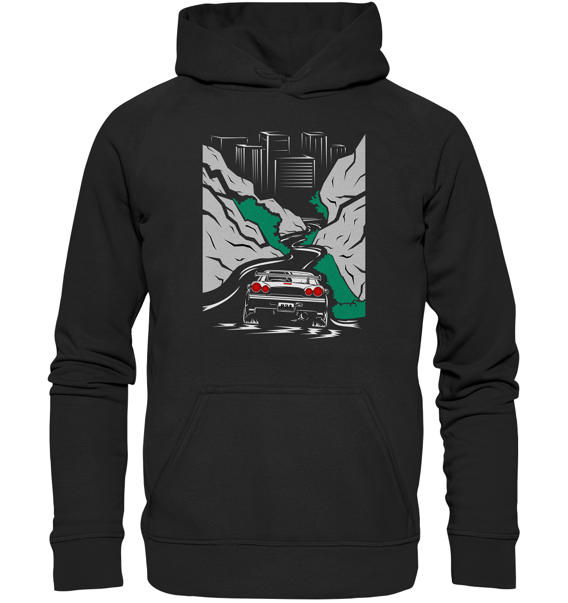 Skyline R34 Mountain Run - Basic Unisex Hoodie - MotoMerch.de