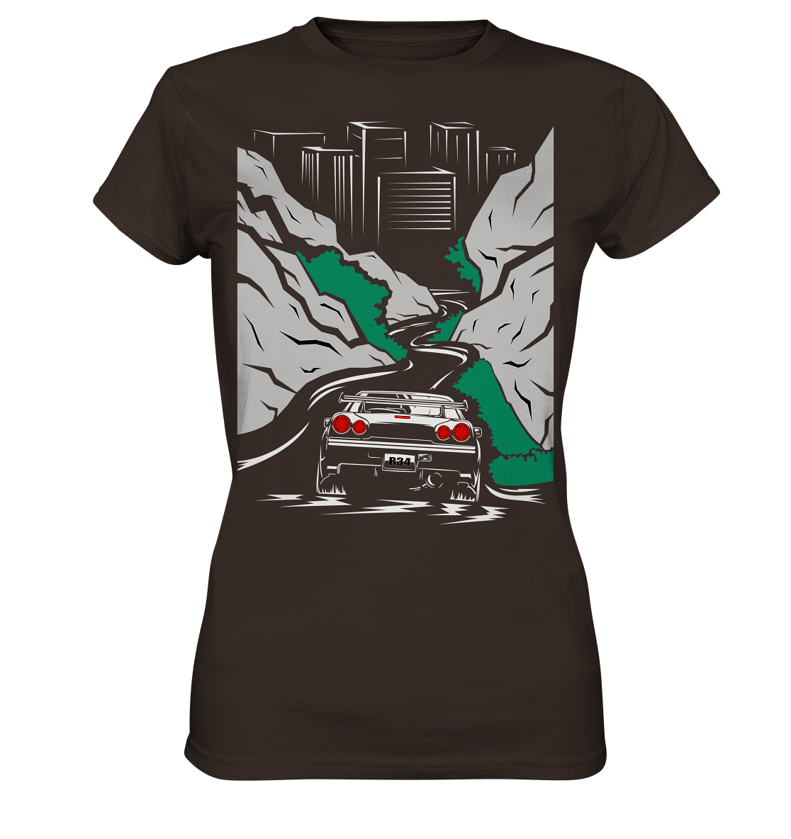 Skyline R34 Mountain Run - Ladies Premium Shirt - MotoMerch.de