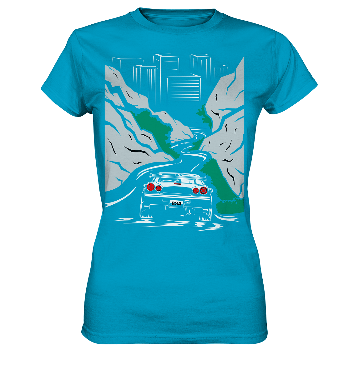 Skyline R34 Mountain Run - Ladies Premium Shirt - MotoMerch.de