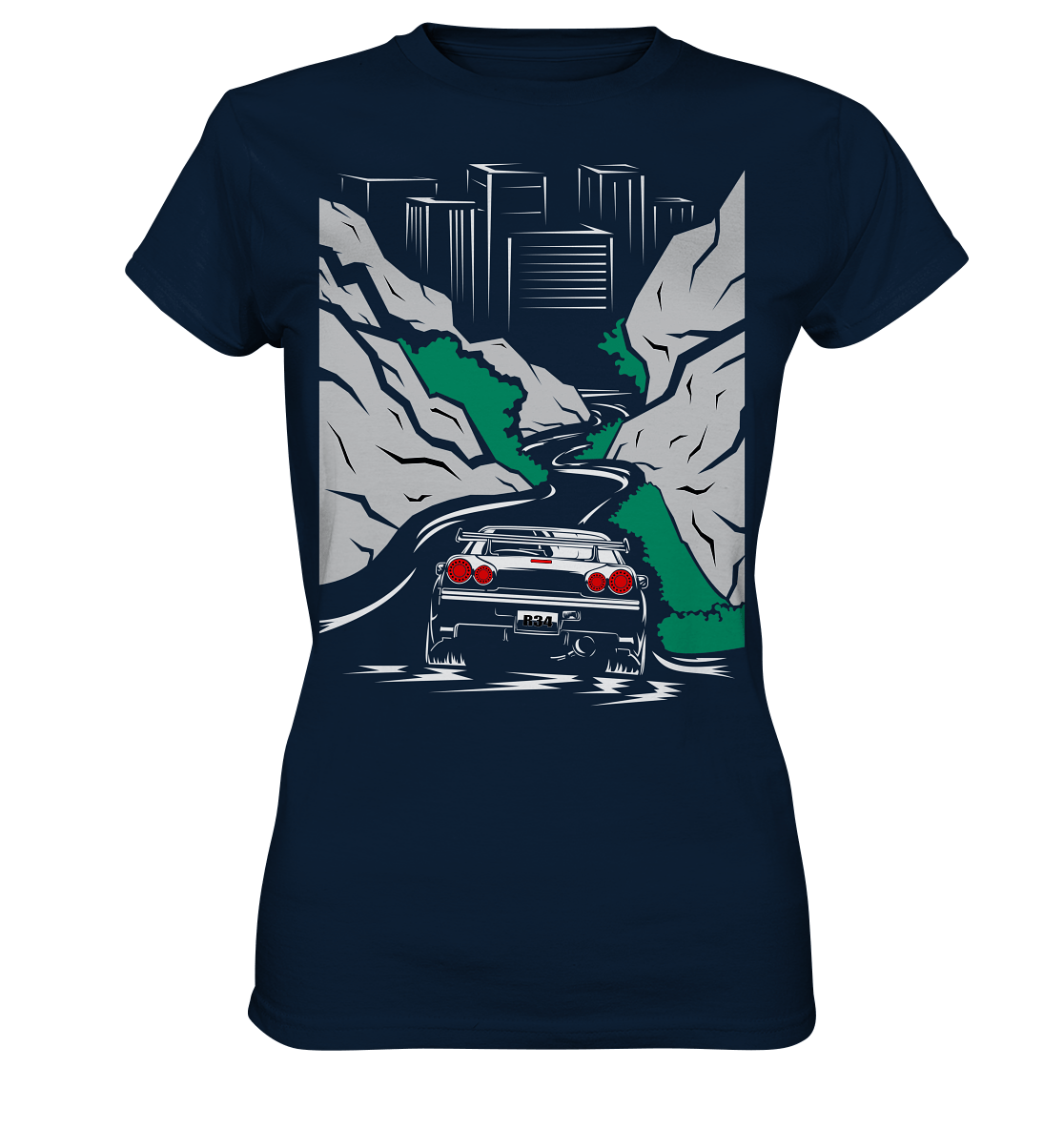 Skyline R34 Mountain Run - Ladies Premium Shirt - MotoMerch.de