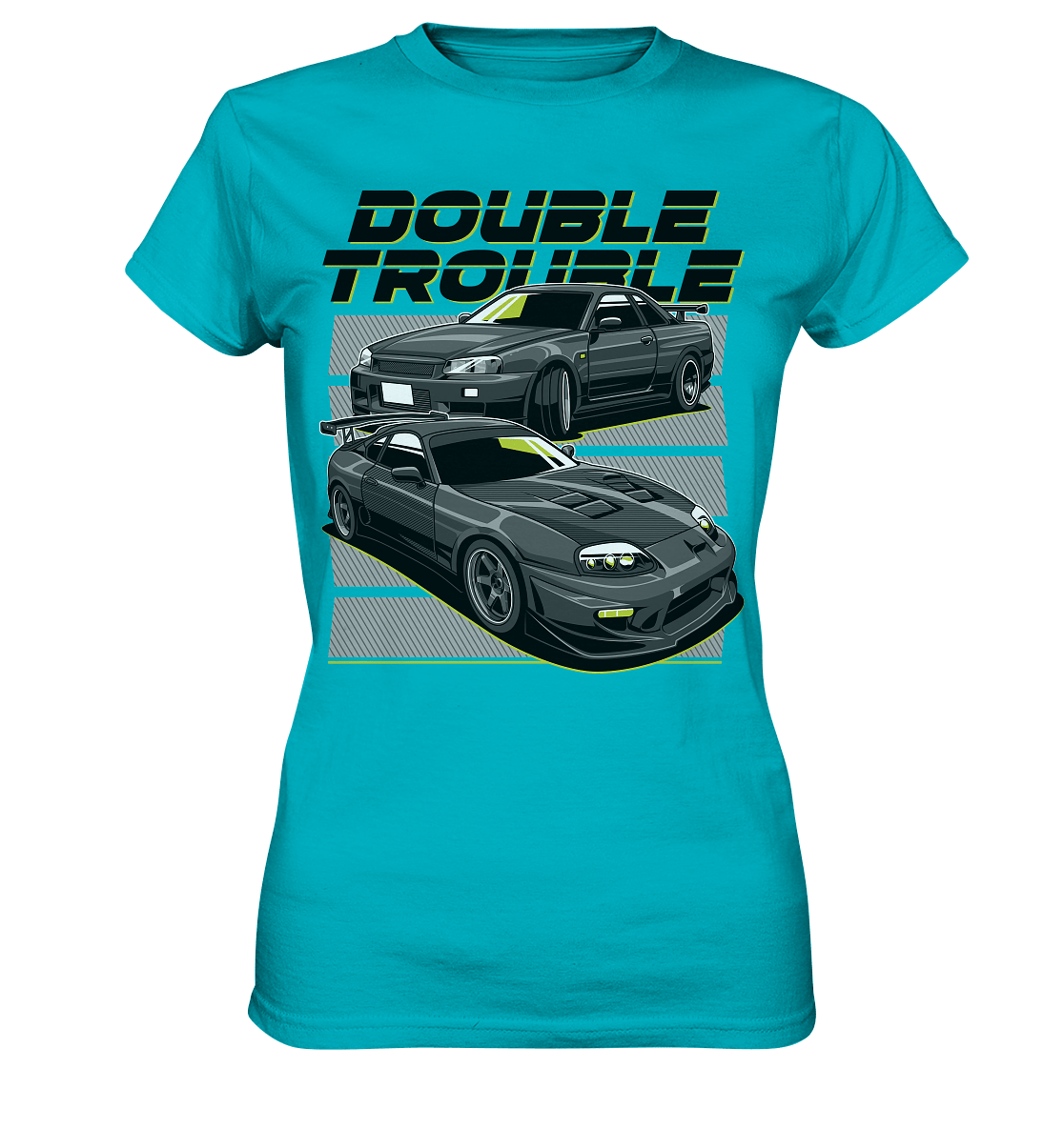 Skyline R34 vs. Supra MK4 - Ladies Premium Shirt - MotoMerch.de