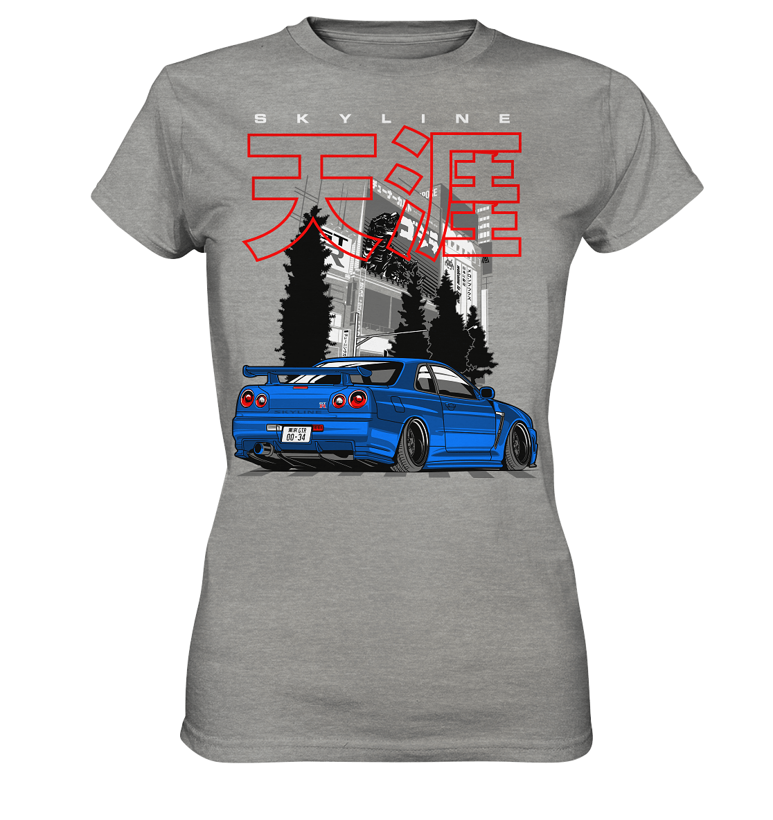 Stanced Skyline R34 GT-R - Ladies Premium Shirt - MotoMerch.de