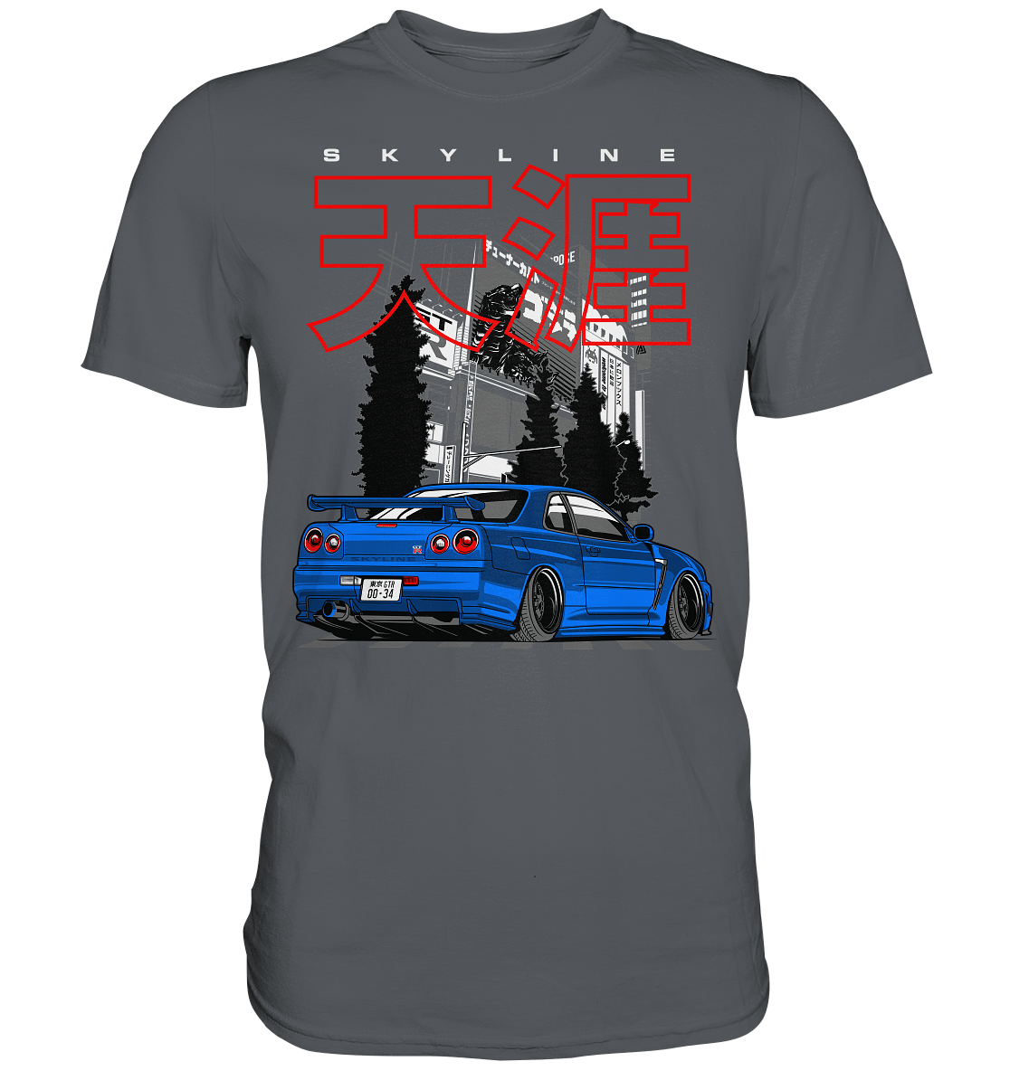 Stanced Skyline R34 GT-R - Premium Shirt - MotoMerch.de