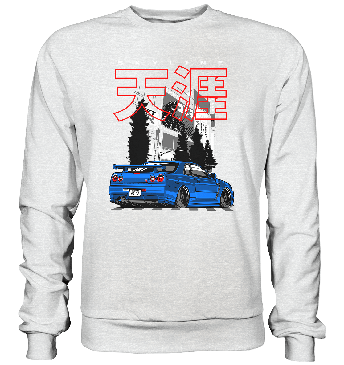 Stanced Skyline R34 GT-R - Premium Sweatshirt - MotoMerch.de