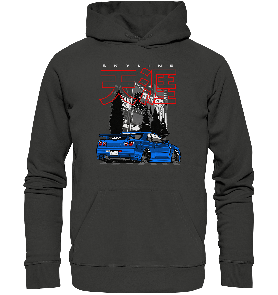 Stanced Skyline R34 GT-R - Premium Unisex Hoodie - MotoMerch.de