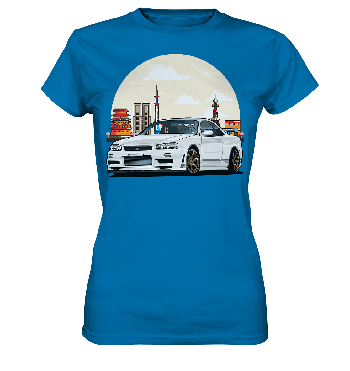 White R34 GTR - Ladies Premium Shirt - MotoMerch.de