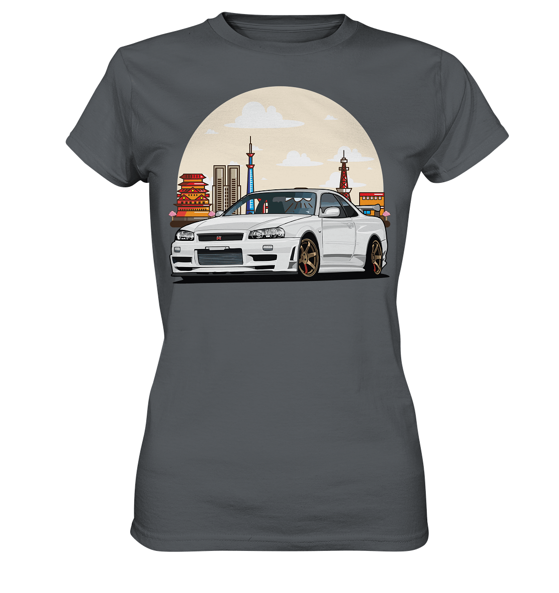 White R34 GTR - Ladies Premium Shirt - MotoMerch.de