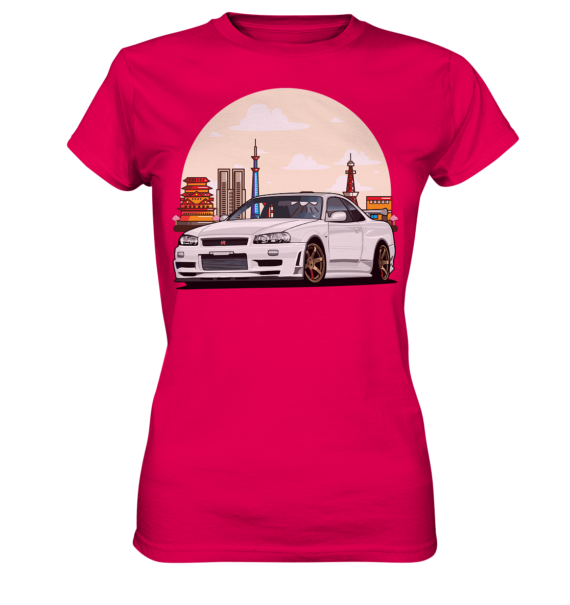 White R34 GTR - Ladies Premium Shirt - MotoMerch.de