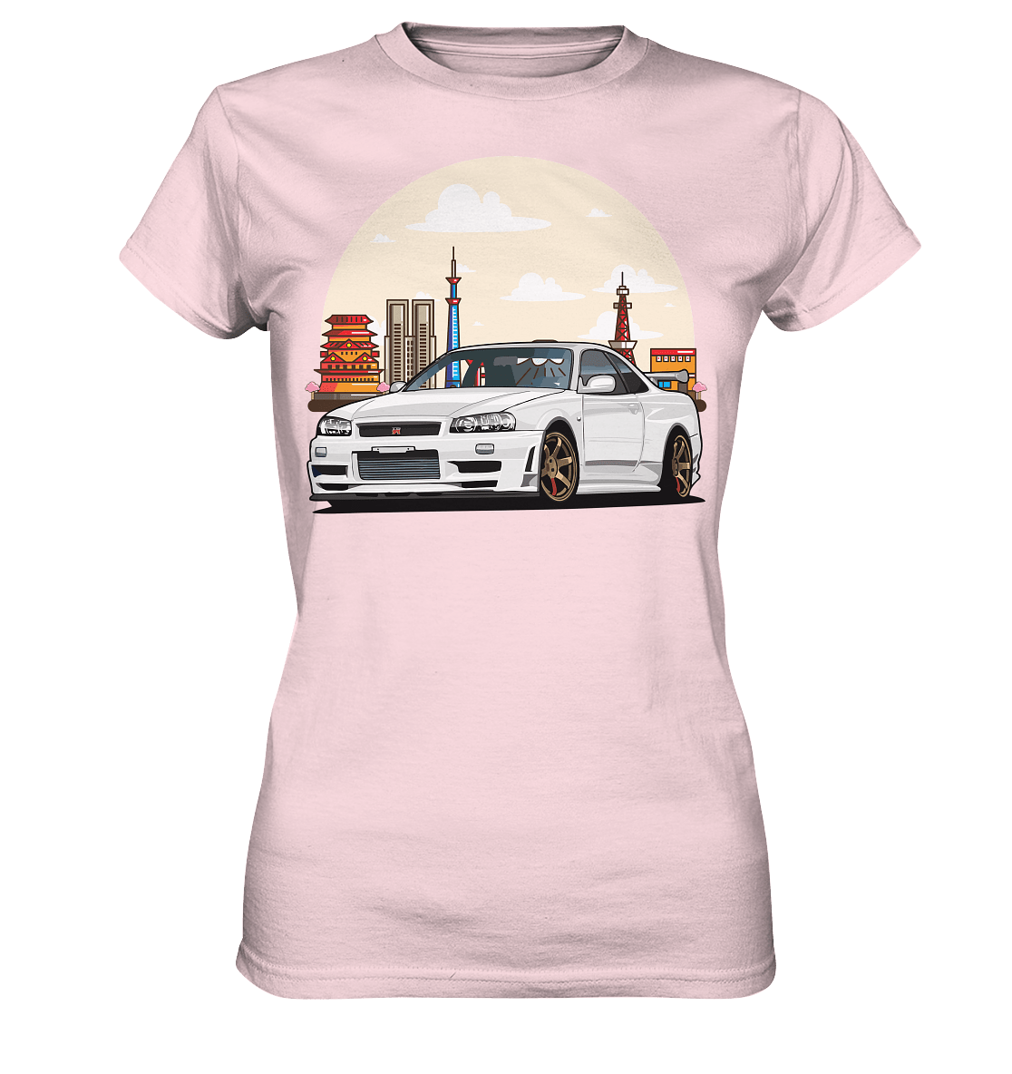 White R34 GTR - Ladies Premium Shirt - MotoMerch.de